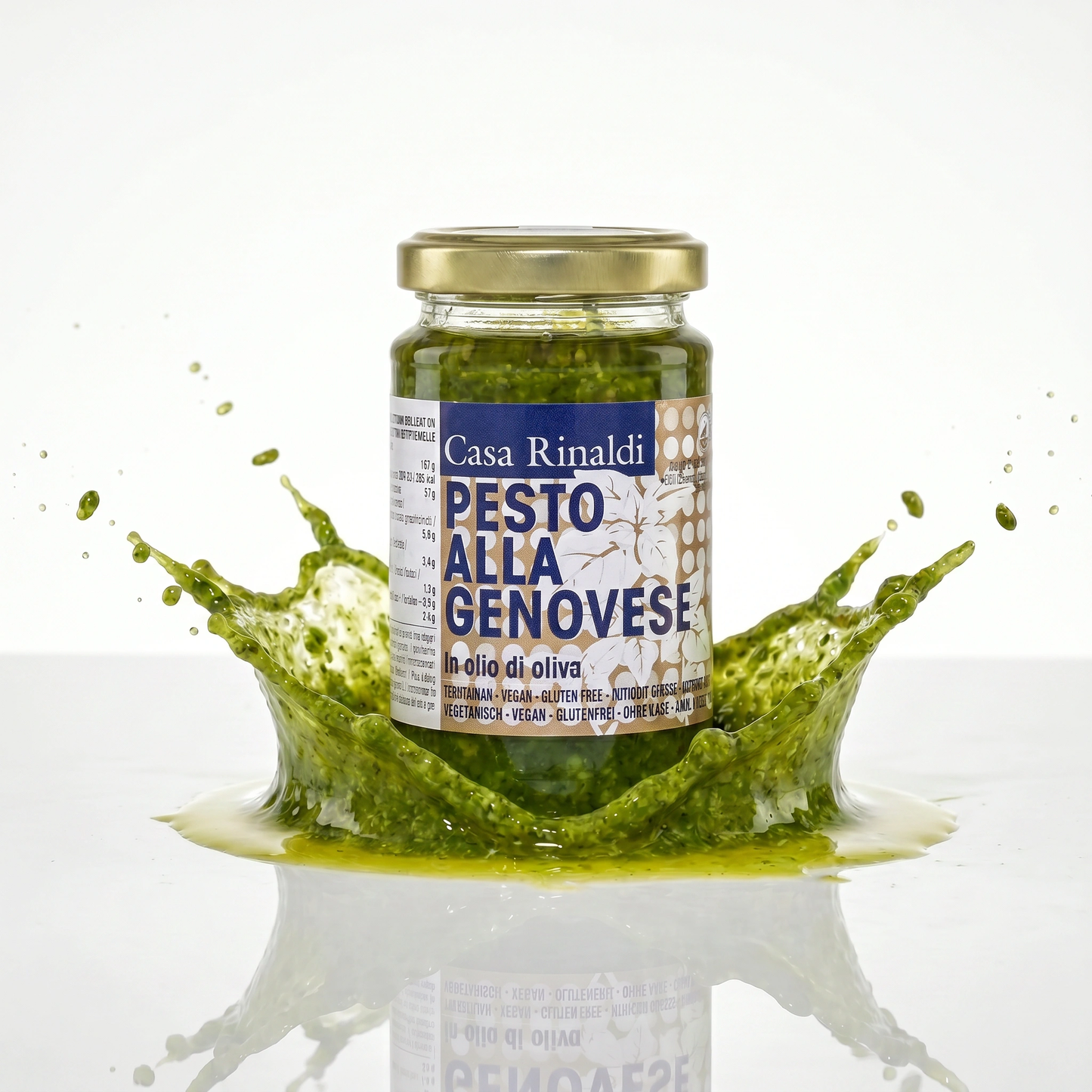 Casa Rinaldi Genovese Pesto Sauce in Olive Oil – Authentic Italian Basil – 6.3 oz Jar