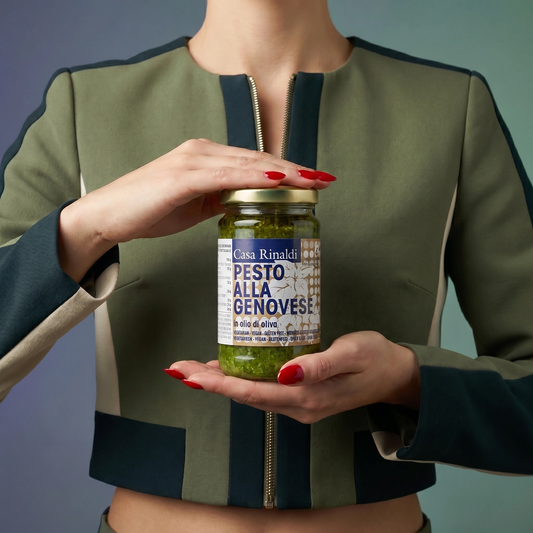 Casa Rinaldi Genovese Pesto Sauce in Olive Oil – Authentic Italian Basil – 6.3 oz Jar