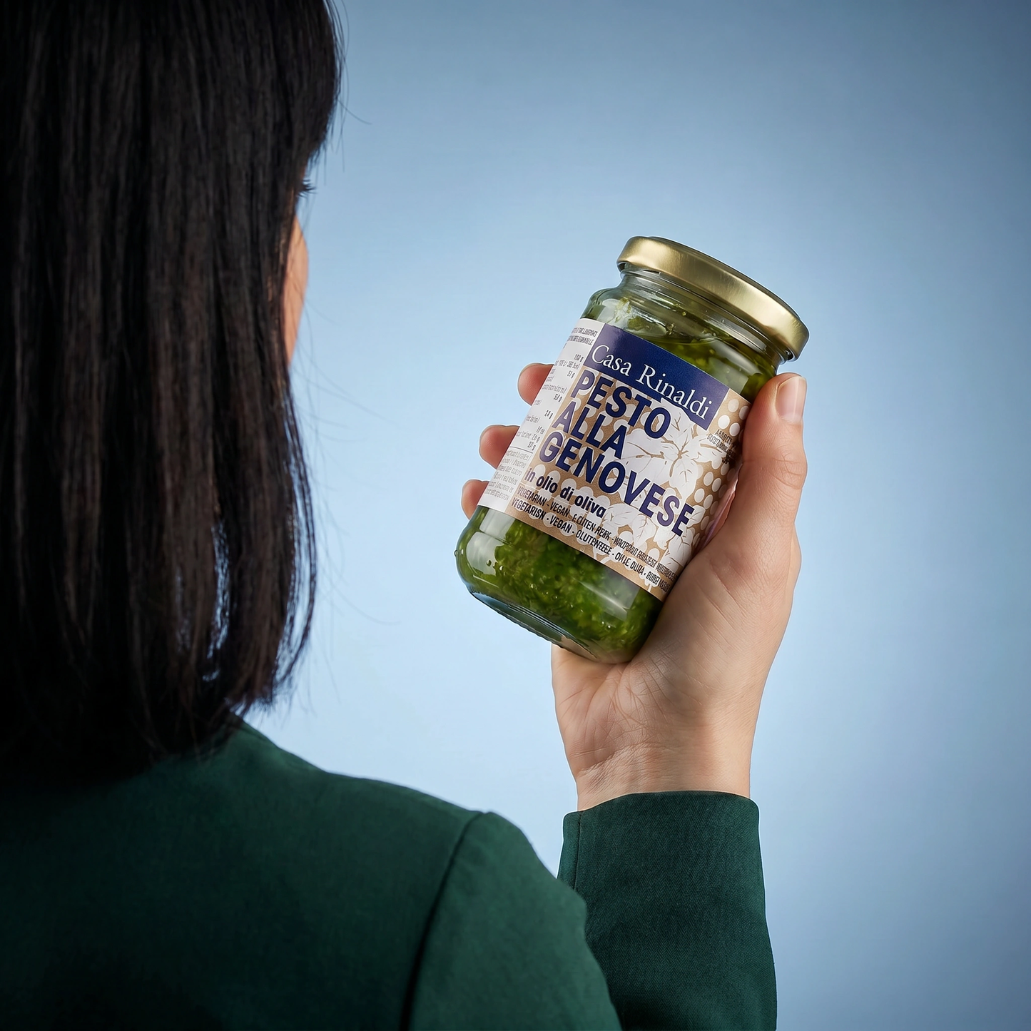 Casa Rinaldi Genovese Pesto Sauce in Olive Oil – Authentic Italian Basil – 6.3 oz Jar