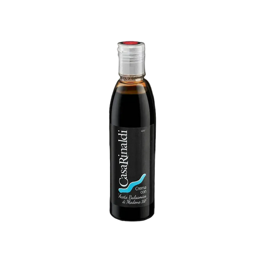 Casa Rinaldi Balsamic Glaze of Modena PGI 250ml bottle on clear background